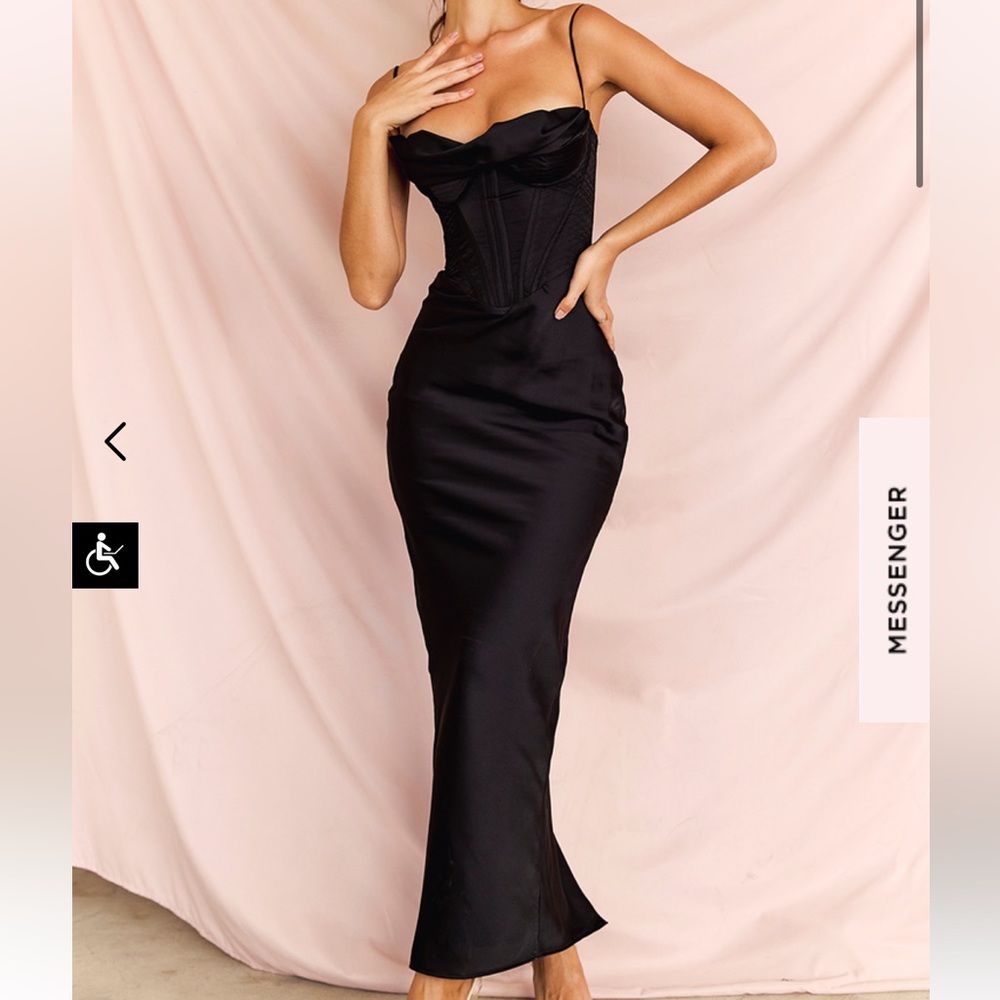 House of CB - Charmaine Black Corset Maxi Dress